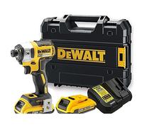 DEWALT Visseuse à chocs Brushless + 2 batteries 18V 2Ah Li-ion + coffret Tstak DCF887D2-QW. Noir/Jaune