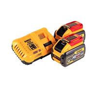 DEWALT XR FLEXVOLT Lot de 2 batteries DCB547 de 18/54 V et 9 Ah et chargeur rapide DCB118 de 18 V Jaune