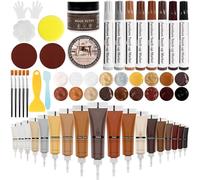 DEWEL Kit Reparation Bois Pâte à Bois 18 Couleurs Réparation de Rayures de Bois 8 Stylo Retouche Bois avec Cire Meuble en Bois pour Réparer Rayures Fissures Trous Armoires Tables