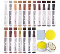DEWEL Kit Reparation Parquet, 18 Couleur Feutre Retouche Bois | 50g Huile De Cire, Convient pour Réparer les Rayures et les Taches Sur les Sols