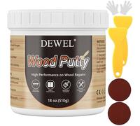 DEWEL Mastic à Bois Blanc, Pâte à Bois à Séchage Rapide, 500 g | Pour reboucher trous et fissures; pâte ponçable, teintable et peignable, avec forte adhérence et spatule incluse