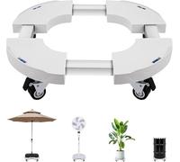 DEWEL Support Roulette Porte Plante a roulettes Réglable 38-50cm pour Pot de Fleur, Plante, Pied de Parasol, Plateau Roulant pour Intérieur à Extérieur, Capacité de Charge 200 kg
