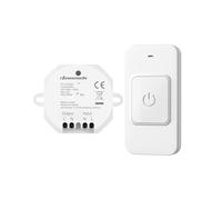 DEWENWILS Interrupteur Sans Fil 230 V, Interrupteur Magnétique avec Récepteur, Sans Câblage, Portée de 30 m, Extensible, pour lampes et ventilateurs jusqu'à 2300 W, 1 émetteur