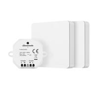 DEWENWILS Kit d'interrupteur va et vient sans fil - 1 récepteur + 2 interrupteurs muraux -230V 10A 2300W max - portée de 30m