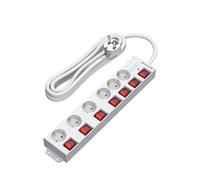 DEWENWILS Multiprise 6 prises 16A + 7 interrupteurs, 5m blanc 230V 3680W max