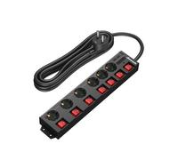 DEWENWILS Multiprise 6 prises 16A + 7 interrupteurs, 5m noir 230V 3680W max