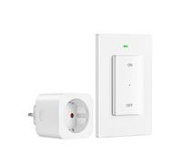 DEWENWILS Prise Commandée avec interrupteur ON/OFF et télécommande, 16A/3680W, Prise EU Type E/F, Portée 30 m, Blanc