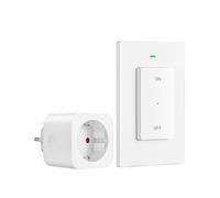 DEWENWILS Prise Telecommande sans Fil avec Interrupteur Mural Amovible, Charge de 16A/3680W, Portée de 30 m en Zone Ouverte, Mini Prise Commandée, Pré-apparié et Extensible, Pile Incluse, Blanc
