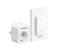 DEWENWILS Prises Télécommandées Sans Fil, Interrupteur Mural, Extensible | 16A 3680W, Télécommande Magnétique, Sans Câble Requis, Portée 30 m, Préprogrammé, Blanc