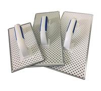 DEWEPRO® Lot de 3 planches à poncer pour WDVS, béton cellulaire et polystyrène - Planche à râper avec plaque en acier galvanisé - Planche à égaliser - 270x130-380x160-400x180 mm