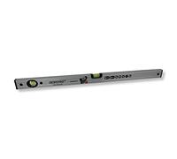 DEWEPRO® Niveau à bulle magnétique 100 cm en aluminium - 2 fioles - Aimants puissants à l'intérieur - Niveau à bulle magnétique précis de 2 m de long, robuste, argenté anodisé