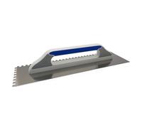 DEWEPRO® Platoir Suisse - Truelle Lisseuse Suisse - Platoir à Enduit - Truelle de Lissage - Acier Inoxydable 480x130mm - Denté : 8 x 8 mm - Manche de Haute Qualité à 3 Composants