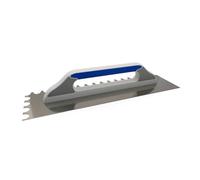 DEWEPRO® Platoir Suisse - Truelle Lisseuse Suisse - Platoir à Enduit - Truelle de Lissage - Acier Inoxydable 480x130mm - Denture en Arc: 20 x 15 mm - Manche de Haute Qualité à 3 Composants