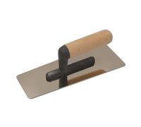 DEWEPRO® Platoir vénitien pour enduit, truelle pour stuc, forme trapézoïdale, 240 x 95/75 mm, lame en acier inoxydable avec bords polis et rectifiés et coins arrondis, truelle de lissage