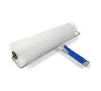 DEWEPRO® Rouleau Débulleur Ø123x500mm - Longueur des Pics 40 mm - Rouleau d'Aération pour Sol - Support Métallique Robuste avec Poignée Bi-Composante
