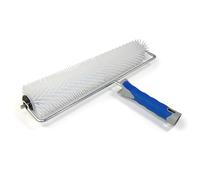 DEWEPRO® Rouleau Débulleur Ø85x460mm - Longueur des Pics 20 mm - Rouleau d'Aération pour Sol - Support Métallique Robuste avec Poignée Bi-Composante
