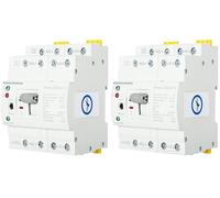 DEWIN Commutateur de Transfert,G2R 4P Commutateur de Transfert Automatique ATS Commutateur de Transfert Automatique à Double Alimentation Sélecteurs électriques 220V 63A Rail DIN (Lot de 2)