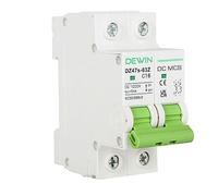 DEWIN Disjoncteur Photovoltaïque 16A, DC 1000V Disjoncteur Miniature CC Basse Tension Commutateur 2P électrique MCB pour Système Solaire