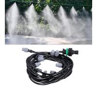 DeWin Kit brumisateur Terrasse,Brumisateur Terrasse Exterieur Tuyau d'irrigation 4/7 de 10 m/32,8 Pieds avec 10 Buses de Pulvérisateur Système D'arrosage de Terrasse de Serre de Jardin