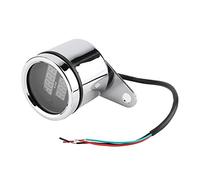 DEWIN Tachymètre, Calibre Tachymétrique 2 en 1 LED Moto Voltmètre Numérique Tachymètre Gauge Odomètre Métal Tachymètre