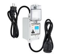 DewinLVD Prise Compteur d'énergie, Numérique Mobile Prise Compteur, 16 A type A 230V 60A Compteur Électrique sur Prise IP65 Étanche Extérieur Disjoncteur Prise pour Industrielle, Camping-car, Jardin
