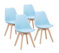 DEWINNER Chaises de Salle à Manger scandinave, Chaise de Bureau rétro, Assise rembourrée en hêtre Massif