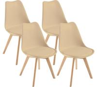 DEWINNER Chaises de Salle à Manger scandinave, Chaise de Bureau rétro, Assise rembourrée en hêtre Massif