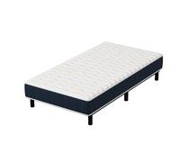 DEWINNER Combinaison lit matelas 90x190 cm, Matelas à Mémoire de Forme + Lit en Fer