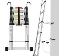 DEWINNER Échelle télescopique en alu 6,2m stabilisateur, barre stabilisatrice et crochets