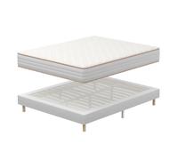 DEWINNER Ensemble 160X200 CM Matelas Mousse +Sommier Tapissier