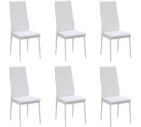 DEWINNER Ensemble de 6 chaises de salle à manger, chaise de bureau blanche