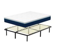 DEWINNER Ensemble Matelas en mousse + Sommier à Lattes 160x200cm, Epaisseur du Matelas 16cm