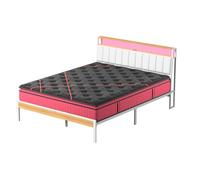 DEWINNER Ensemble Matelas et Sommier 160x200, Surmatelas Épaisseur 30 cm, Fermeté Moyenne, Cadre de lit avec Base en métal, avec lumières LED et Prises Multiples, avec Blanc casier