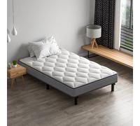 DEWINNER Ensemble Matelas et Sommier 90x190cm, Matelas à Ressorts ensachés et Robuste Cadre