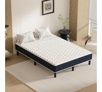 DEWINNER Ensemble Matelas + sommier (120 x 190cm), Matelas en Mousse A Mémoire et Robuste Cadre de lit en Fer avec 9 Pieds, Lit Complet, épaisseur 15cm, Ergonomique,Hypoallergénique