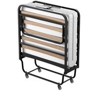 DEWINNER Lit Pliant 80x190 cm avec Matelas de 10cm, Lit Pliable 1 Personne Adulte pour Cadre de lit en sommier 80x190，Certification RoHS & Pro 65, 4 roulettes, Facile à Transporter et 2 Min Assembler