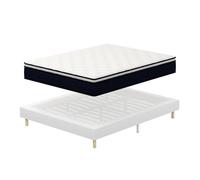 DEWINNER Matelas Ressorts ensachés et sommier 140x190 Ensemble