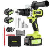 DEWINNER Perceuse Visseuse Sans Fil 21V Pour Batterie Makita 2 Batteries 4.0Ah, 90Nm Max Perceuse Percussion Sans Fil avec 39 Accessoires et Valise,20+3 RéGlages de Couple,13mm Mandrin,2 Vitesses,LED