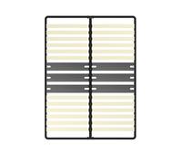 DEWINNER - Sommier 120x190 cm | 2x15 Lattes Peuplier Naturel | Cadre Noir Renforcé | Ergonomique | Compatible Boxspring | Montage Facile sans Outils (1 Pied)