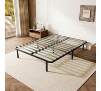DEWINNER - Sommier 140x200 cm | Solide et Confortable | 7 Pieds Inclus | 2x14 Lattes en Bois de peuplier + Cadre métal 1,2 mm | Résistant et Durable | Installation Rapide et Facile