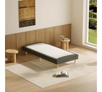 DEWINNER Sommier 90x190 | Sommier Tapissier en Tissu Gris | 14 Lattes avec 6 Pieds | Hauteur du Cadre de Lit 29 cm | Lit 90x190 avec Sommier à Lattes pour Chambre, Maison
