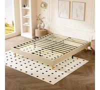 DEWINNER - Sommier Tapissier 120x190 cm | Sommier 120x190 Solide et Confortable - 14 Lattes avec 9 Pieds- Hauteur du Cadre de lit 29 cm - Beige | Lit 1 Or 2 Personnes