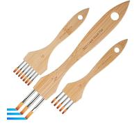 Dewireaey Ensemble De Pinceaux pour Peinture Acrylique | Peigne en Nylon et Laine Texture 3 Pièces | Pinceau pour Aquarelle | pour Peinture à l'huile, Aquarelle, Débutants, Adultes, Loisirs Créatifs,