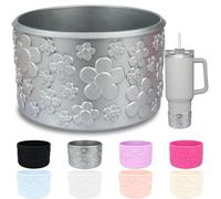 DEWJDFSC Bottes de protection en silicone compatibles avec la tasse Stanley de 51,8/76/1,2 l, plus de bouteilles avec fond de 7,5 cm, bottes inférieures pour accessoires de tasse Stanley (gris)