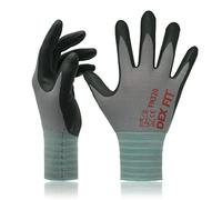 DEX FIT FN320 Gants de Travail Nylon Nitrile, Confort 3D Mains Nues, Légers & Flexibles, Grip Antidérapant, Compatibles Écran Tactile, Respirants & Lavables, Gris 7 (S) 3 paires