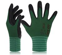 DEX FIT FN320 Gants de Travail Nylon Nitrile, Confort 3D Mains Nues, Légers & Flexibles, Grip Antidérapant, Compatibles Écran Tactile, Respirants & Lavables, Forest Green, 7 (S)
