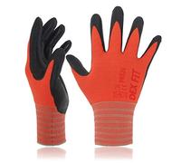 DEX FIT FN320 Gants de Travail Nylon Nitrile, Confort 3D Mains Nues, Légers & Flexibles, Grip Antidérapant, Compatibles Écran Tactile, Respirants & Lavables, Rouge 11 (XXL) 3 paires