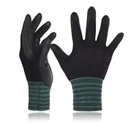 DEX FIT Gants de jardinage FN320, Adaptation 3D confortable et extensible, Super agrippants, Mousse de nitrile durable, Nylon fin et léger, Lavables en Machine, Noir 9 (L) 3 Paires