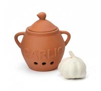 Dexam 17851023 Pot à ail en terre cuite, céramique, 12,75 cm x 10 cm, blanc