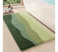 DEXI Tapis de Bain 60x110cm, Antidérapant et Absorbant, Vert Forêt Motif | Tapis Douche Microfibre, Doux, Confortable, Motifs Décoratifs Variés, Lavable en Machine, pour Baignoire et Lavabo